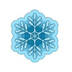Snowflake design element on white isolated background. Vector image