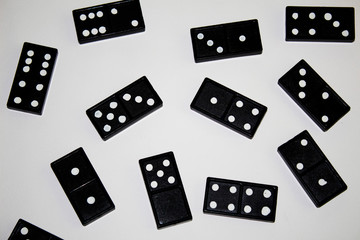 Black domino on white background.