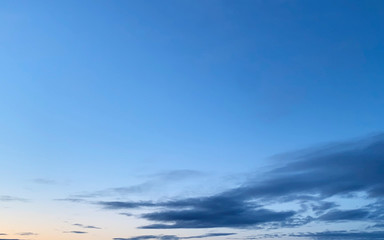 Beautiful blue sky with blue clouds