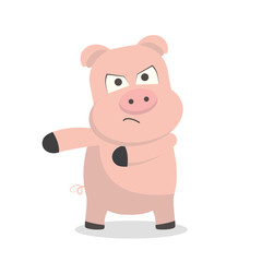 Obraz na płótnie Canvas cute pig with angry expression design vector illustration