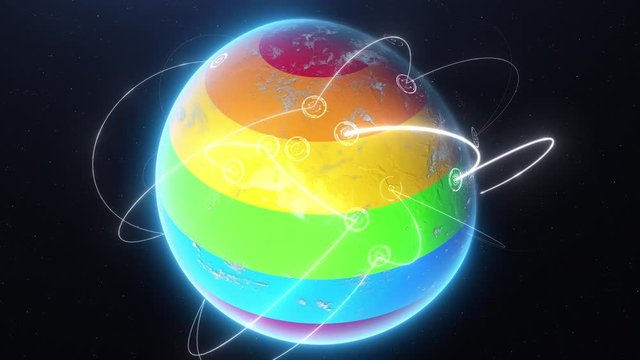 LGBTQ World. Pride Planet, connected people. Full Hd  animation