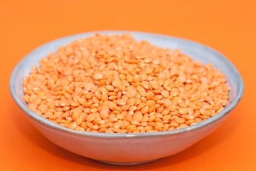 Bowl of red lentils.