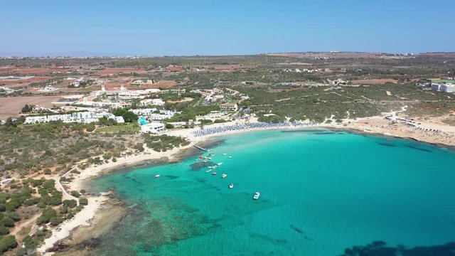 Aerial: The Landa beach in Cyprus