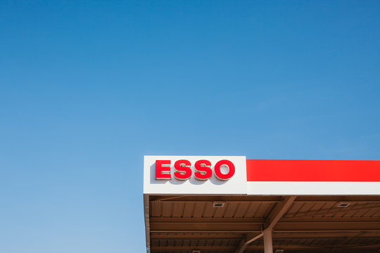 Esso logo on its gas service station