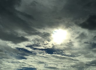 空と雲に隠れた太陽