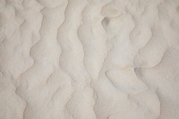 Top view of white clean sand waves