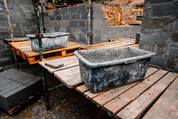 Construction of a single-family house with a basement
