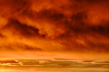 Clouds in the sky with burgundy color