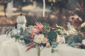  Wedding decor in the style of a boho. Wedding bouquet, visiting ceremony, concept