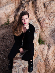 Portrait of the beautiful girl close-up, Brown hair