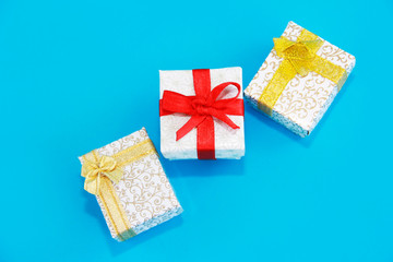 white gift decorative design boxes with bows for surprise