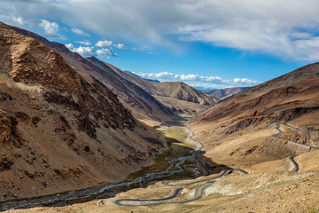 Manali Leh road near Tanglang la Pass in Himalayas