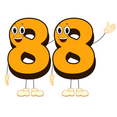 Number Eighty Eight - Cartoon Vector Image