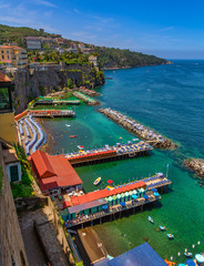 Sorrento Coast, Italy. Beautiful panorama exposure of the sea coast in Sorrento, Campaign, Italy.