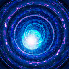 Futuristic Technology Background. Outer Space, Alien Technology And Spaceship Concept