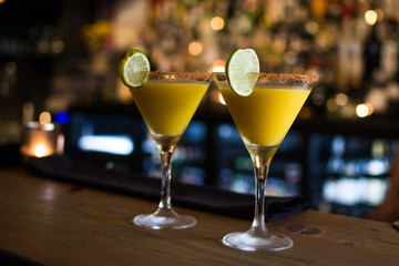 Bar with drinks in a restaurant