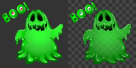 Slime monster and text Boo!