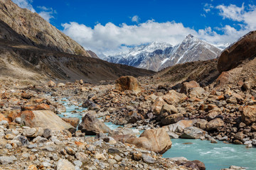 Chandra River in Himalayas