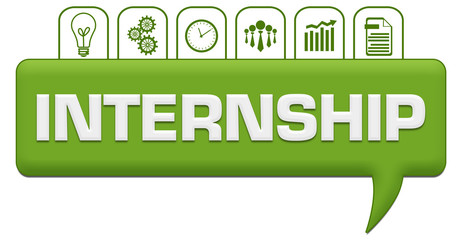 Internship Green Comment With Symbols On Top 