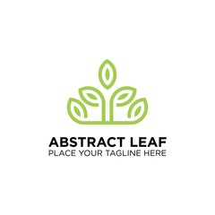 abstract leaf design with line art. natural design for agriculture