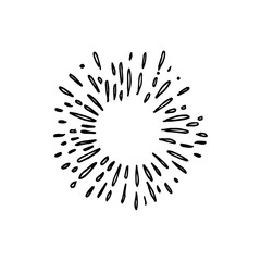 Obraz premium doodle hand drawn starburst, sunburst, firework, explosion set. vector illustration