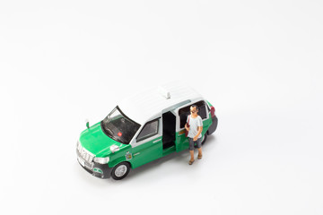 model taxi and figure of hong kong. Model taxi and figure of hong kong