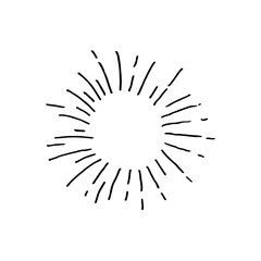 Fototapeta premium Hand drawn Design Elements. Sunburst Explosion