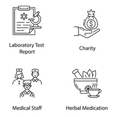 Pack Of Medication Line Icons 
