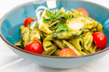 Chicken penne with Pesto sauce