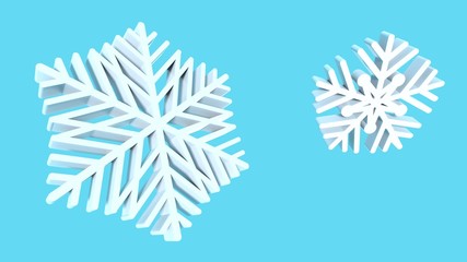 Snowflakes in blue background