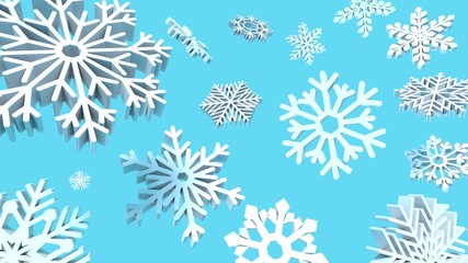Snowflakes in blue background