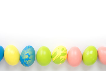 easter eggs concept. color eggs on white background.