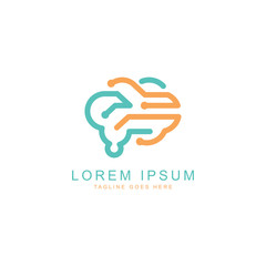 brain tech logo template