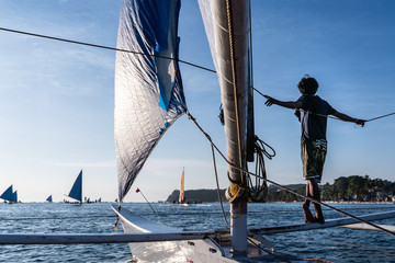 Sailing of Boracay Island, Philippines