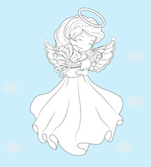 Christmas angel Coloring book