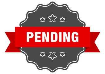 pending red label. pending isolated seal. pending