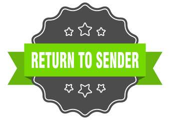 return to sender isolated seal. return to sender green label. return to sender