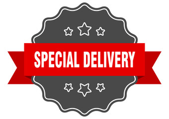 special delivery red label. special delivery isolated seal. special delivery