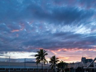 Sunrise City View from the Ferry Terminal in Noumea Port, New Caledonia
