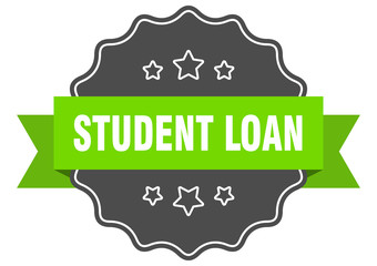 student loan isolated seal. student loan green label. student loan