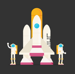 Flat design, Astronauts, Vector illustration