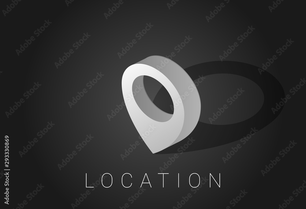 Poster location pointer icon graphic flat vector