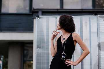 Portrait of beautiful female fashion model