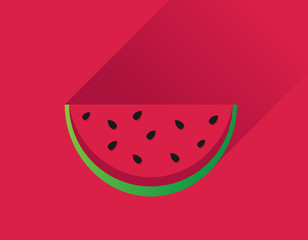 Water melon bitten piece cartoon vector illustration