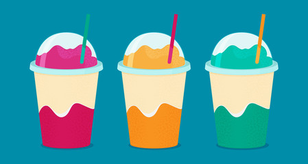 Tasty cocktail. Smoothie in closed cup. Flat vector.