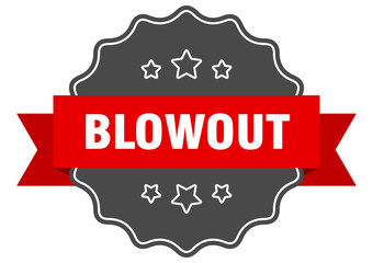 blowout red label. blowout isolated seal. blowout