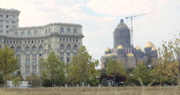 Construction site of &ldquo;Catedrala Mantuirii Neamului&rdquo; (People's Salvation Cathedral), an christian orthodox cathedral in Bucharest, Romania, near the Palace of Parliament