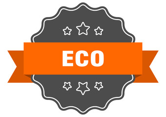 eco isolated seal. eco orange label. eco
