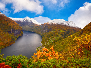 Geirangerfjord im herbst