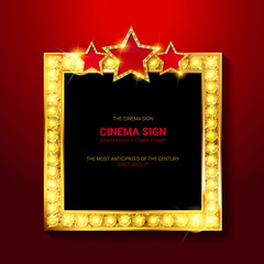 Shining retro light banner.